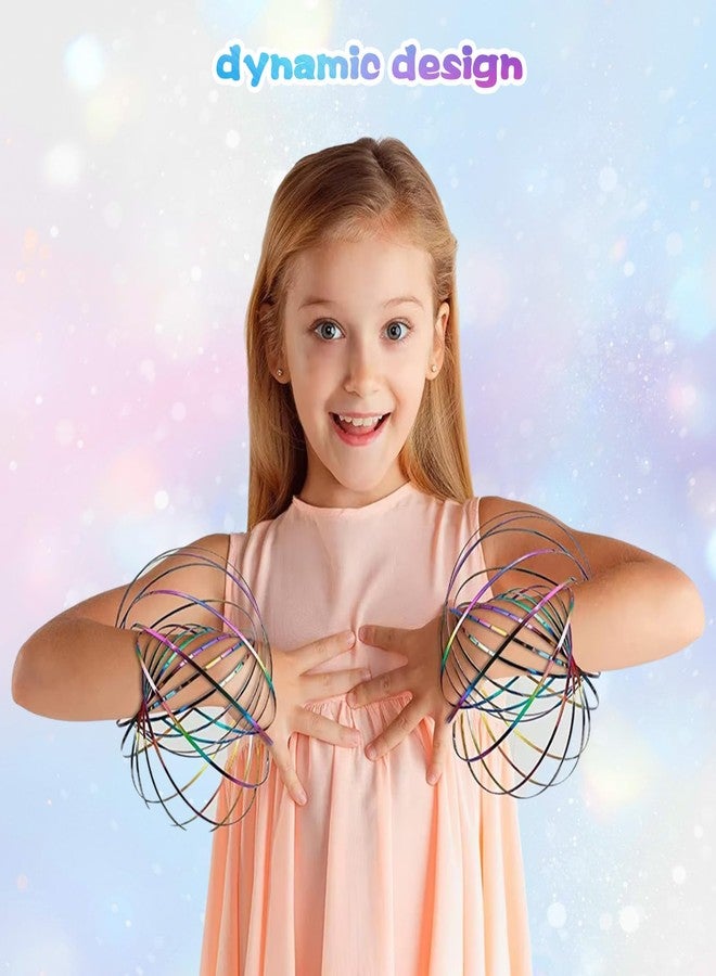 LYCBTC Flow Ring Spinner Arm Toy, 5.1" Colorful Changing Fidget Flow Toy Infinity Loop Hand Rings Stress Relief & Fun Flow Toys for Kids and Adults - Image 4